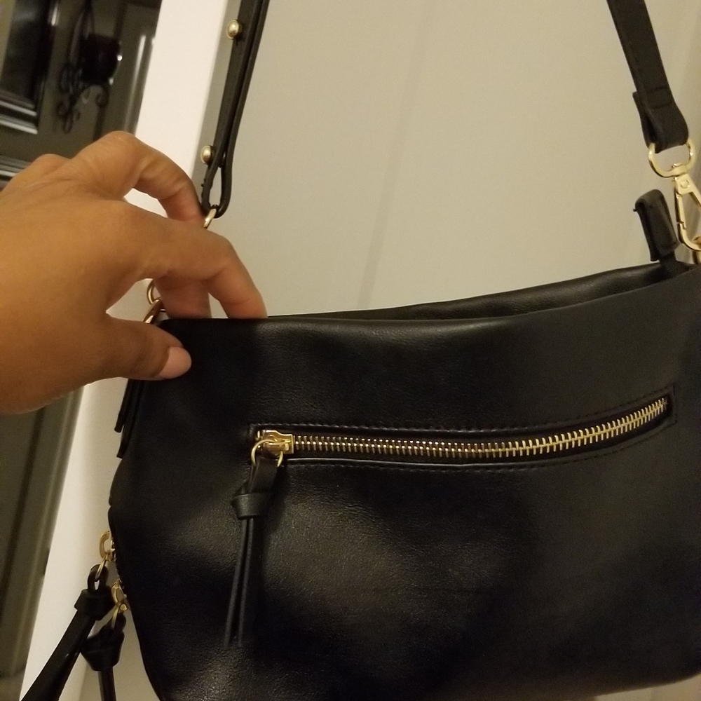 Black leather Crossbody INC